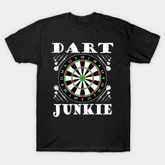 Dart Darts Junkie dartboard T-Shirt by Kingluigi